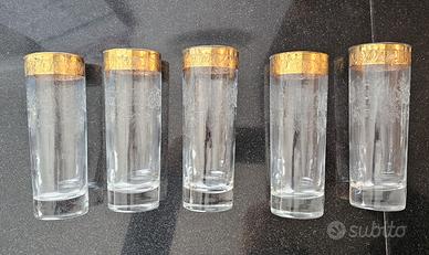 Bicchieri anni 70 con bordo dorato