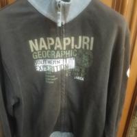 Napapijri felpa uomo caldo cotone zip senza cappuc