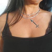 Collana tennis metallo e strass