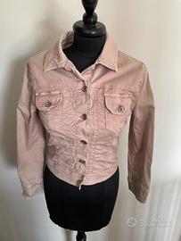Giubbotto in jeans donna color cipria