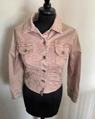 Giubbotto in jeans donna color cipria