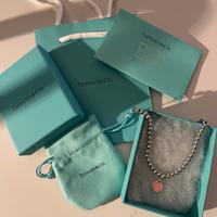 bracciale Tiffany &Co argento con ciondolo rosa