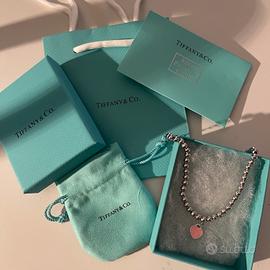 bracciale Tiffany &Co argento con ciondolo rosa