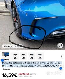 Diffusore paraurti posteriore Mercedes classe a