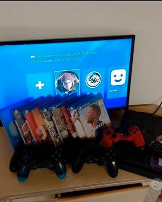 PS4 + TV + 12 Giochi + 6 Controller Lotto completo