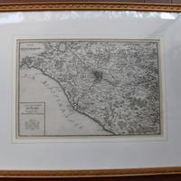 Stampa mappa antica di Roma e dintorni,in francese