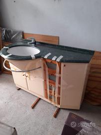 lavabo con mobiletto laccato + tavolino mogano 