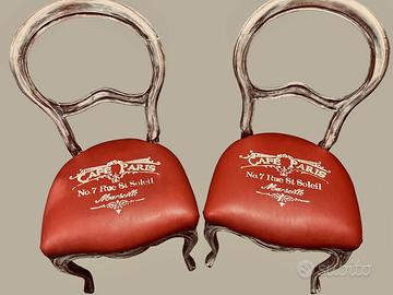 Sedie in legno stile bistrot con sefuta in pelle