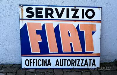 Insegna Smaltata FIAT  anni 40