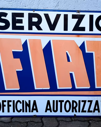 Insegna Smaltata FIAT  anni 40