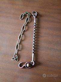 Gancio per paiolo e catena lampadario