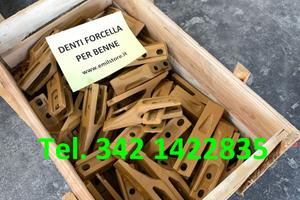 Denti forcella per escavatori ricambio per benna