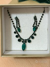 Parure Gioielli Vintage Verde Smeraldo - Collana e