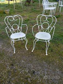 Vecchie poltroncine in ferro  da esterno anni '60