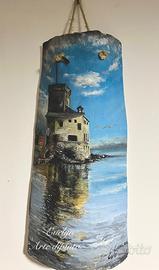 Tegola dipinta a mano – Castello di Rapallo