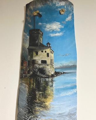 Tegola dipinta a mano – Castello di Rapallo