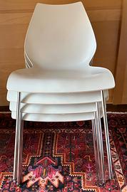 Set 4 sedie Maui Kartell bianche, Vico Magistretti