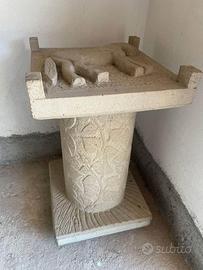 base Tavolino Scultura in Pietra Scolpita a Mano -