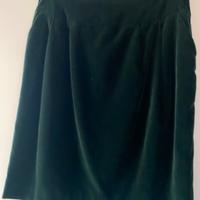 Gonna tubino in velluto verde