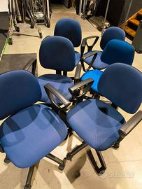 Set 6 sedie operative con rotelle