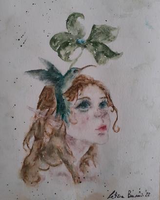 Quadro dipinto acquerello fata