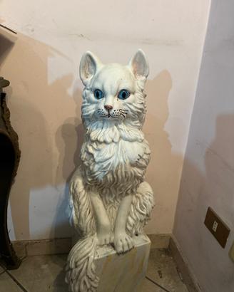 Gatto tealistico in ceramica