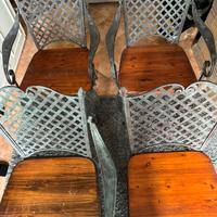 Sedie in legno e ferro battuto x interno/esterno