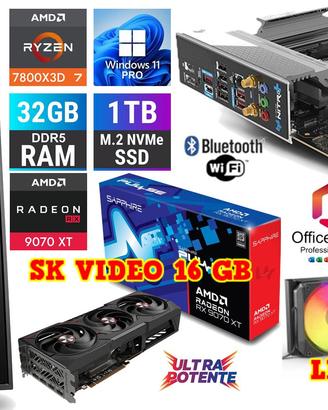 PC GAMING RYZEN 7800X3D 32GB RAM RADEON RX9070XT