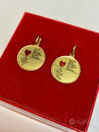 2 medagliette d’amore in oro giallo