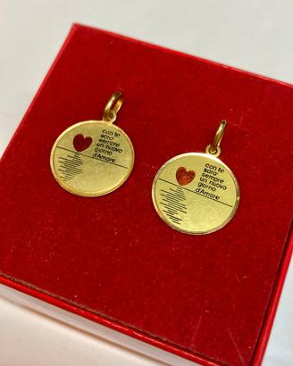2 medagliette d’amore in oro giallo