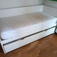 Letto singolo Ikea 90x200 con letto aggiuntivo