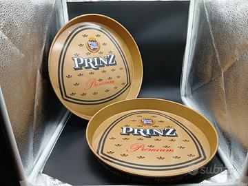 Coppia Vassoi Vintage Birra Prinz Premium