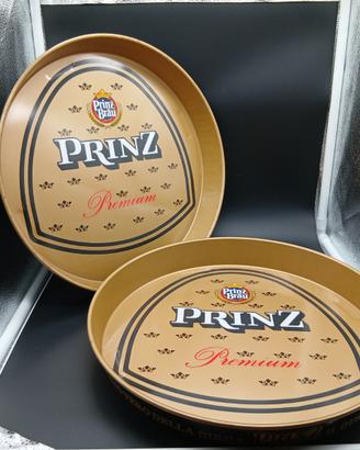 Coppia Vassoi Vintage Birra Prinz Premium