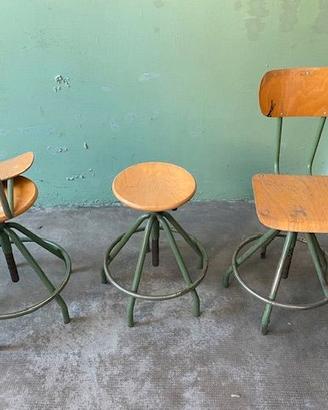Sgabelli industriali vintage