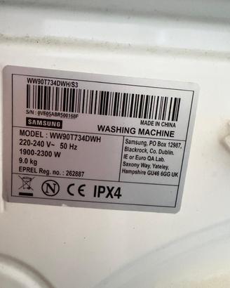 lavatrice Samsung WW90T734DWH