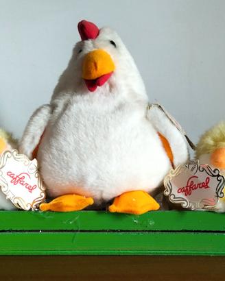 Peluche gallina e pulciini Caffarel anni '90