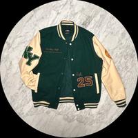 Giubbotto varsity Zara verde e panna