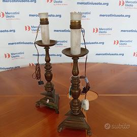 Coppia Di Candelabri In Bronzo Fine '800