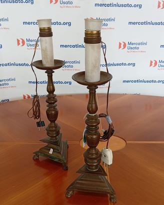Coppia Di Candelabri In Bronzo Fine '800