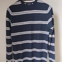 Pullover PULL&BEAR di colore Blu/Bianco Cotone