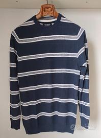 Pullover PULL&BEAR di colore Blu/Bianco Cotone
