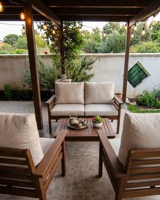 Set Salotto da Giardino in Legno di Acacia