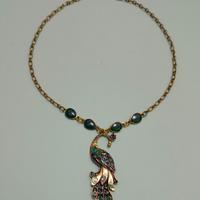 Collier Pavone & Pietre Verdi Gioiello Donna