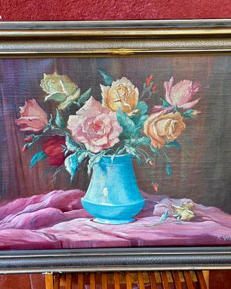 Quadro olio natura morta anni 50