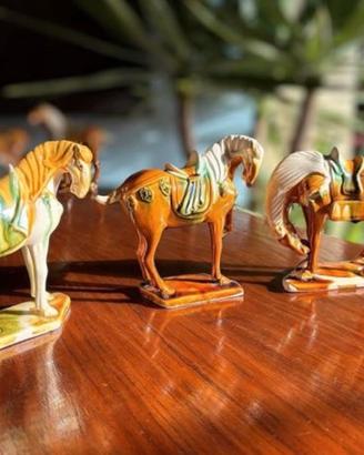 Collezione 6 cavalli vintage stile Dinastia Tang