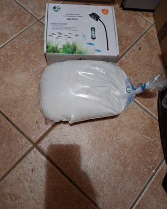 lampada acquario marino e sabbia 