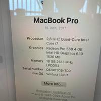 Macbook pro 15 2017