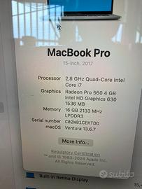 Macbook pro 15 2017
