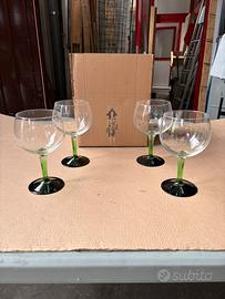 4 calici da gin tonic stelo verde base nera