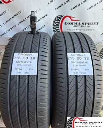 2 PNEUMATICI 215/50 R18 CONTINENTAL ESTIVE 80%